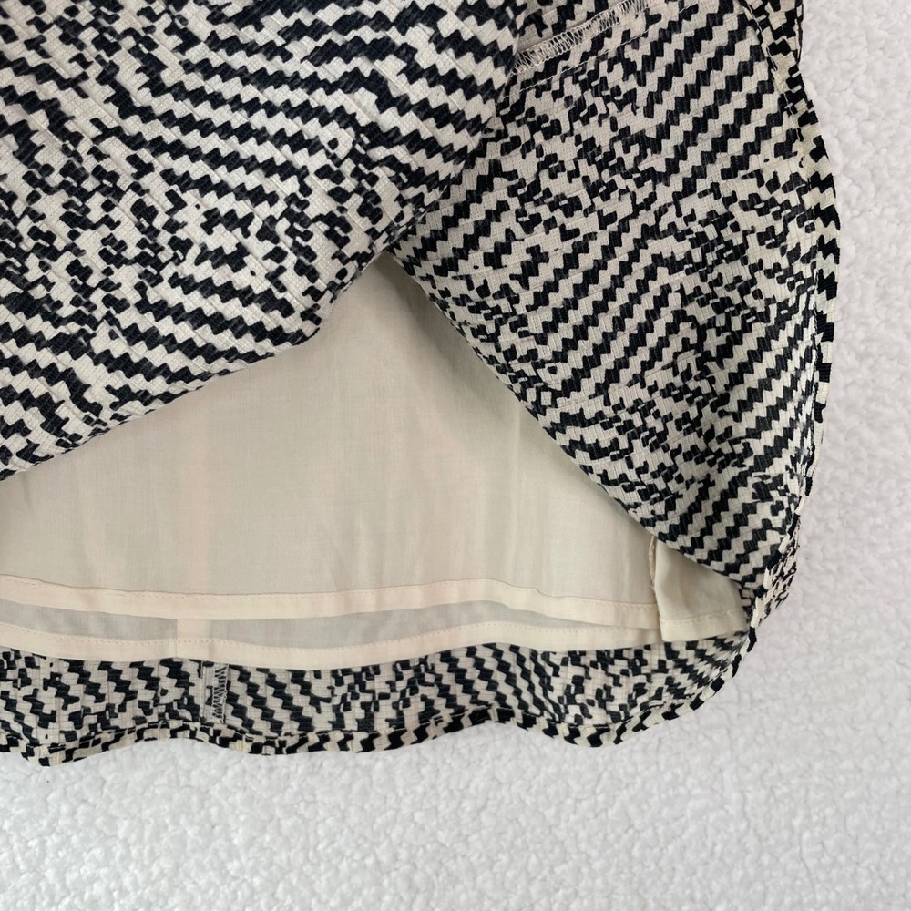 Part Two AlexandraPW SK Black Cream Chevron Zigzag Draped Pencil Skirt 36 - Picture 6 of 10